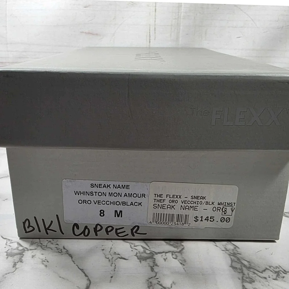 The‎ Flexx Slip On Sneakers Bronze Textured Leather - Womens Size 8 M